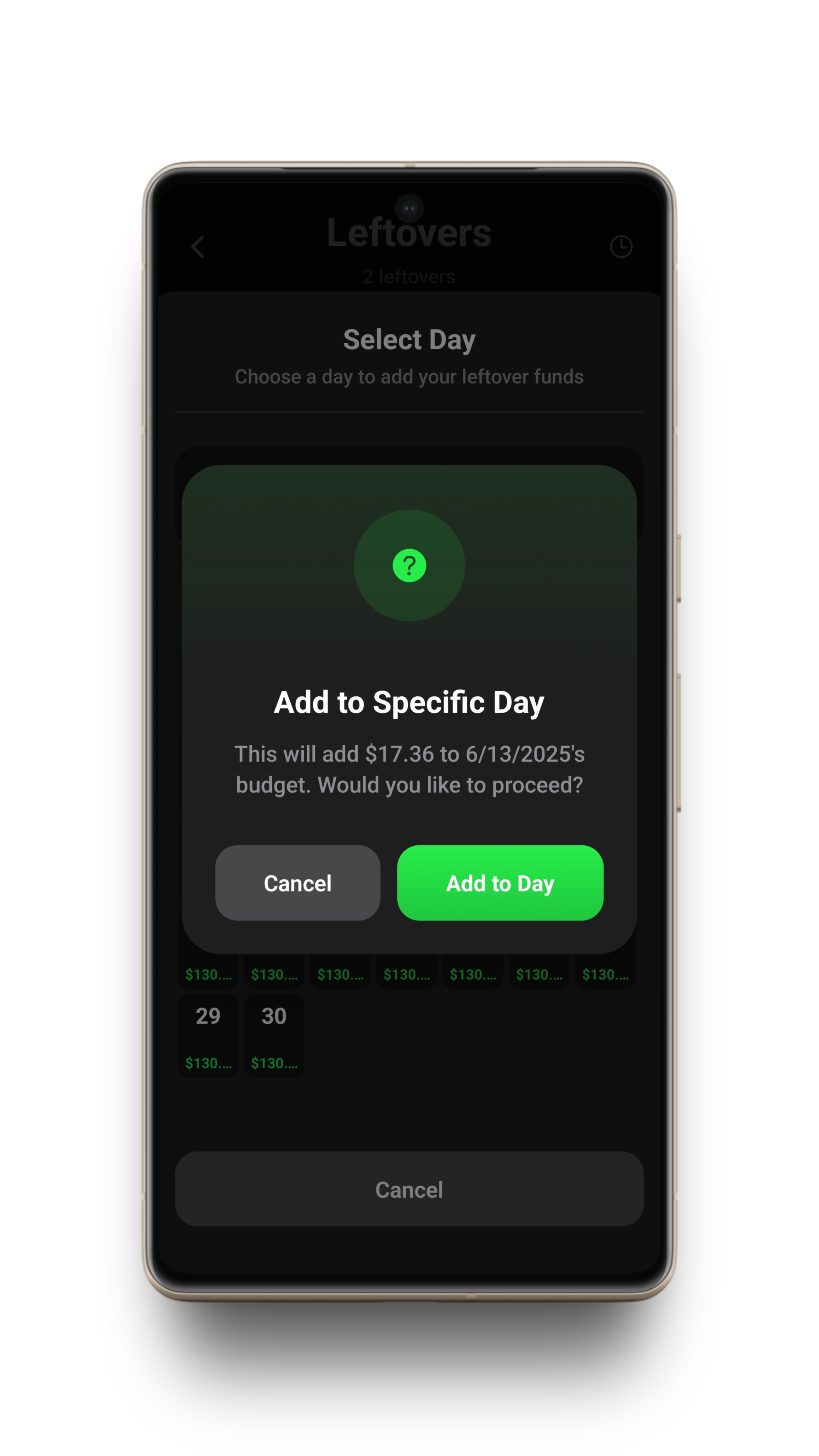 Add to Specific Day